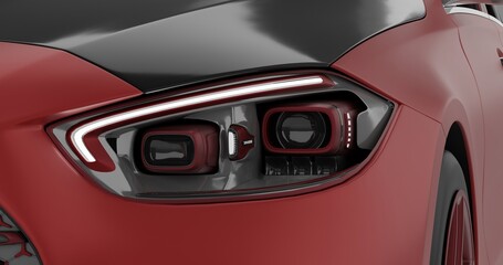 Close-up of luxury sedan headlight © ridho