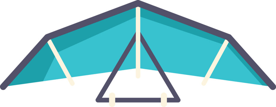 Simple flat design illustration of a hang glider representing adventure and flight freedom