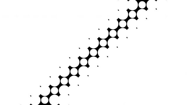 Retro Comic Book Dot Pattern Transition Animation Black and White Background. 4K