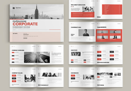 Corporate Brochure Landscape Template