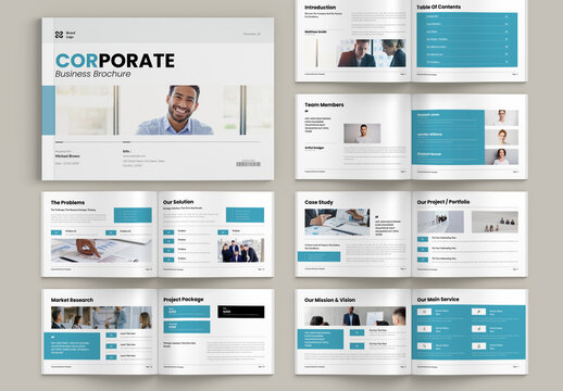 Corporate Brochure Landscape Template Layout