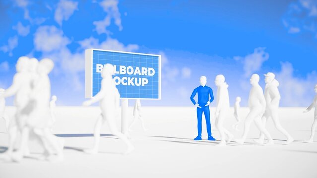 Billboard With People Mockup Scene 01