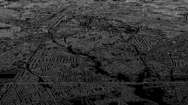 3D looped animation of city - Tashkent Uzbekistan