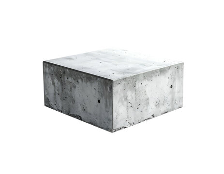 Rectangular concrete block on a white background