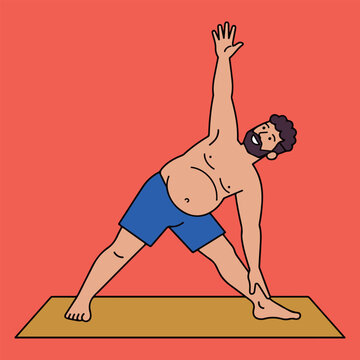 Man in Triangle Yoga Pose