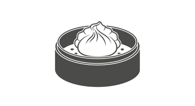 Steamed Dumpling in Bowl Illustration.