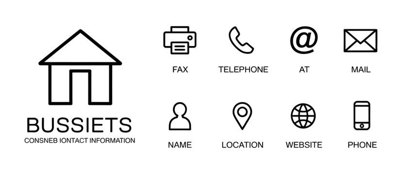 Contact icons collection featuring home location call at email address globe chat message mail telephone support editable stroke vector design