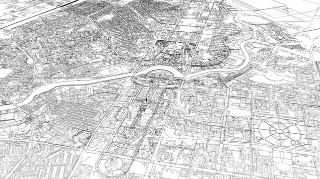 3D looped animation of city - Astana Kazakhstan
