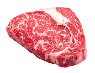 Obraz premium Marbled red and white steak. Isolated transparent background
