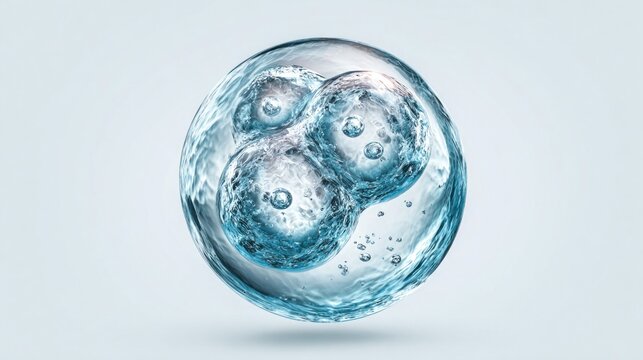 Microscopic view of a dividing cell, showcasing early embryonic development and cellular division