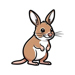 Fototapeta premium Cartoon rabbit standing on legs.