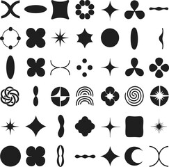 Fototapeta premium WebMinimalist Abstract Shape Collection – 35 Unique Geometric Symbols 
