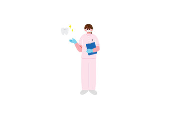 歯科衛生士の女性のイラスト © Sami