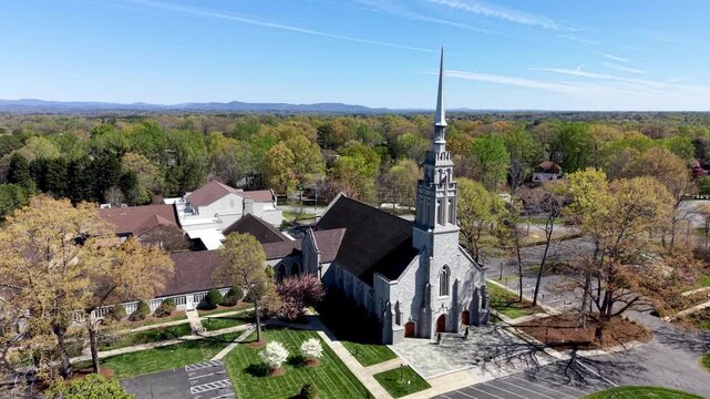 aerial corinth reformed church in hickory north carolina