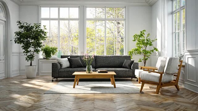 Modern Living Room with Natural Light and Minimalist Decor