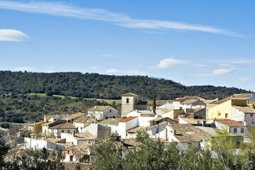 Obraz premium View of the Spanish village of Corcoles in the province of Guadalajara