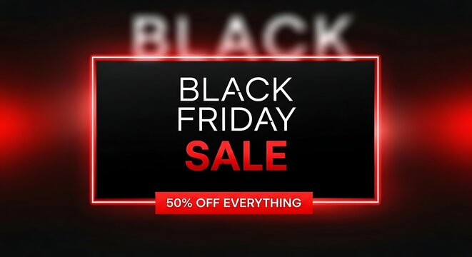 Black friday sale neon sign massive discounts and shopping event