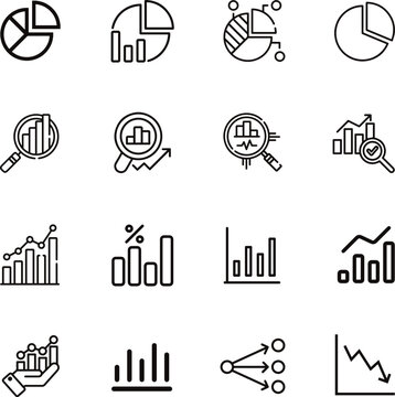 Data graph icon vector, analytics chart symbol, business statistics infographic element, modern flat design
