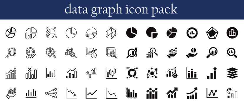 Data graph icon vector, analytics chart symbol, business statistics infographic element, modern flat design