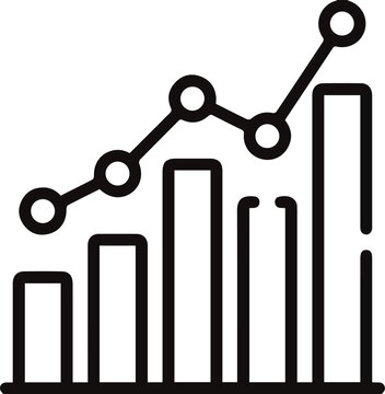 Data graph icon vector, analytics chart symbol, business statistics infographic element, modern flat design