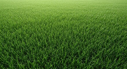 Fototapeta premium A perfect, dense carpet of healthy green turf grass forming a luxurious textured background suitable for sports fields or residential yards, outdoors, smooth, detail