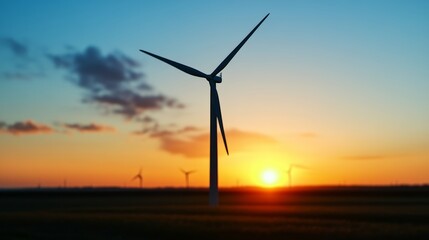 Obraz premium Renewable energy revolution wind turbines at sunset scenic landscape nature photography serene environment captivating viewpoint