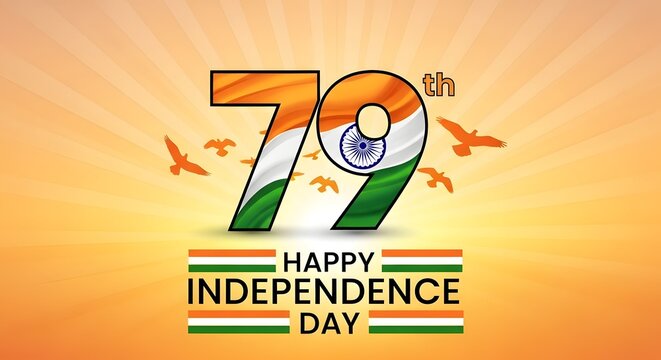 Celebrating the 79th anniversary of india's independence day with national pride.