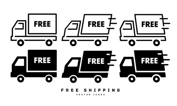 シンプルな送料無料のアイコン FREE ベクターイラスト