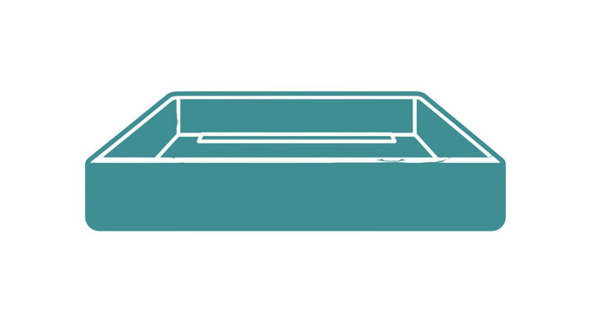 Teal Colored Rectangular Box Illustration.