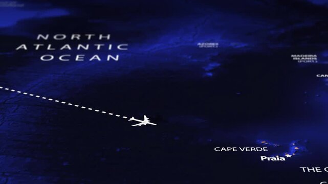 Flight From New York USA to Conakry GUINEA with flag pins