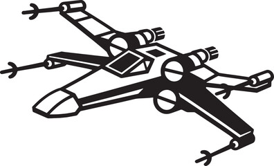 Naklejka premium Starfighter spaceship vector graphic science fiction technology object.