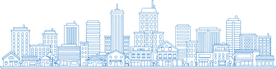 Fototapeta premium Detailed black and white of a futuristic city skyline