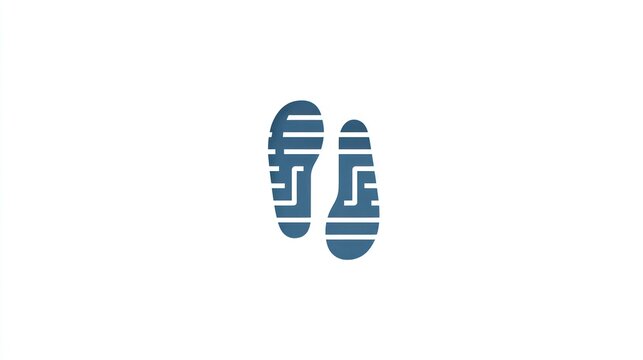 Abstract illustration of two footprint shapes filled with a maze design, centered