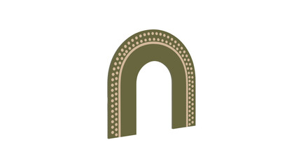 Fototapeta premium Green Archway with Decorative Border.