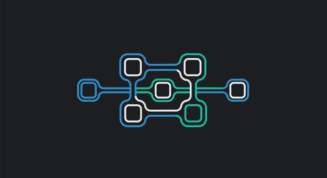 Abstract illustration of a network connection with modern digital design.