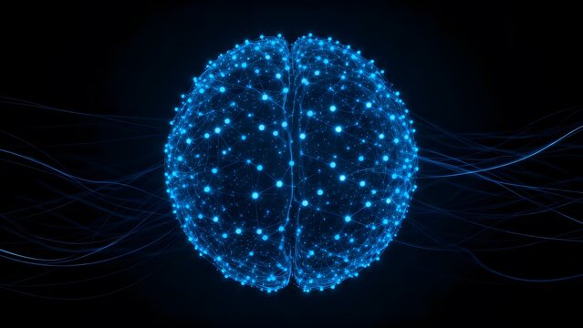 Futuristic AI network background with glowing connections