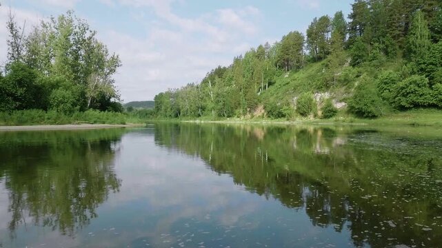 Southern Urals in summer: the Yuryuzan mountain river.