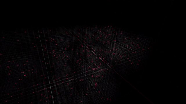 Microscopic octree grid violently fractures with crimson flashes before resetting. Represents systemic error and data corruption. Ideal for cybersecurity explainer videos.
