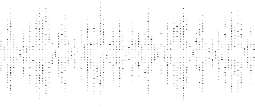 Cross and plus abstract background. Seamless border for hospital and pharmacy design. Geometrical shapes ornament. 