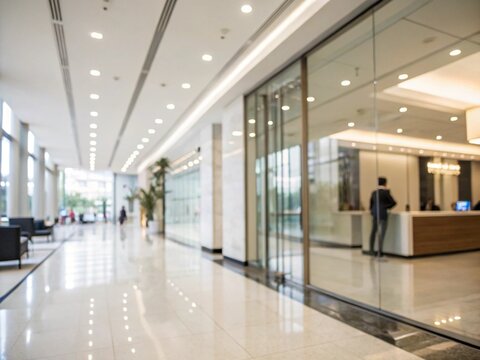 blurred hotel or-office building lobby blur background