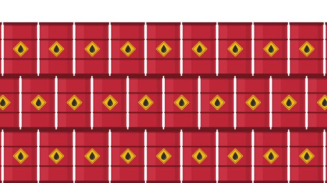 Stacks of Oil barrels on white background
