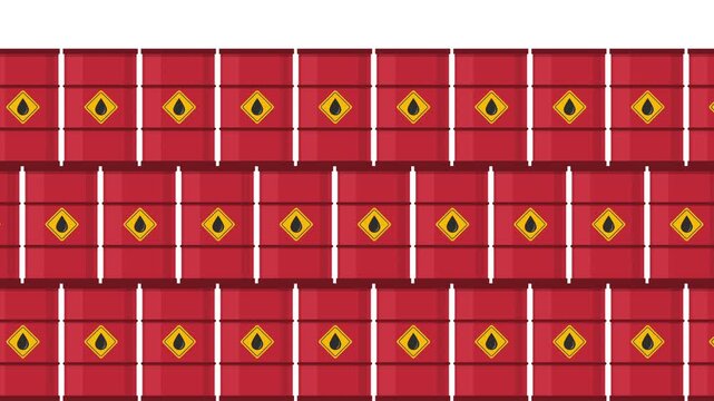 Stacks of Oil barrels on white background