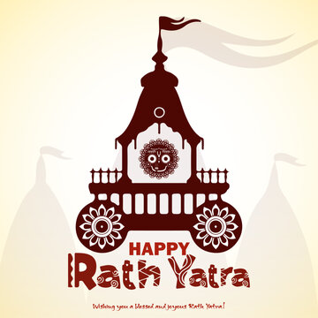 Happy Rath Yatra festival Greeting banner & template. 