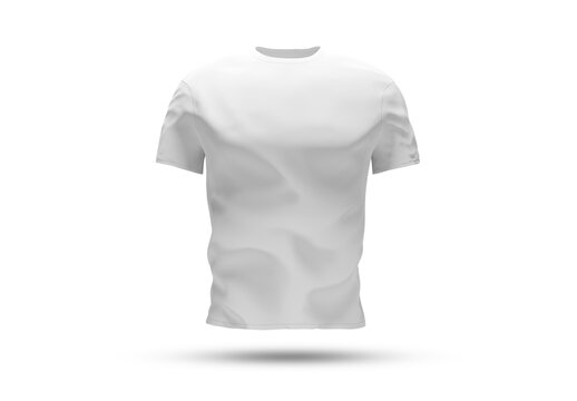 Isolated white t-shirt with shadow on transparent background. Generative Ai Mockup