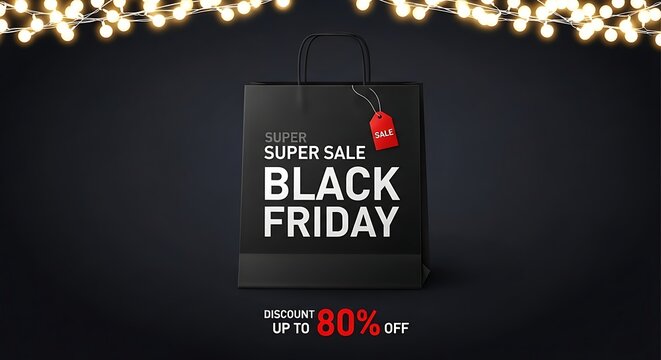 Black friday super sale advertisement on a smartphone screen