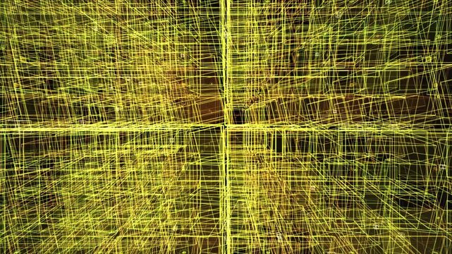 Interlocking cryptographic lattice rotates and locks with golden pulses. Represents unbreakable decentralization and encryption, great for fintech and blockchain pitch decks.