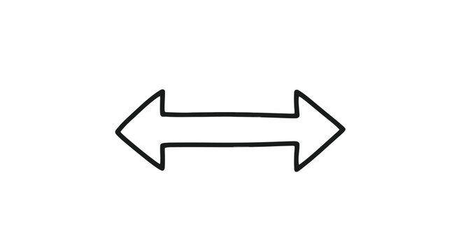 Double headed black arrow icon illustration.