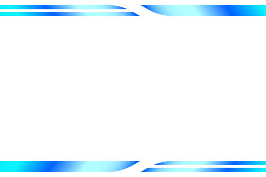 Clean cyber blue tech frame on white background, modern minimalist digital border.