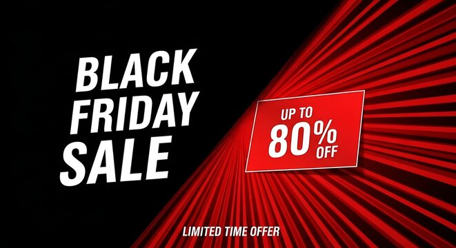 Black friday sale advertisement up to 80 off limited time offer