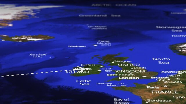 Flight From New York USA to Helsinki FINLAND with flag pins